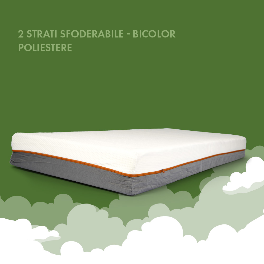 MATERASSO DOUBLE 2 STRATI SFODERABILE BICOLOR – POLIESTERE