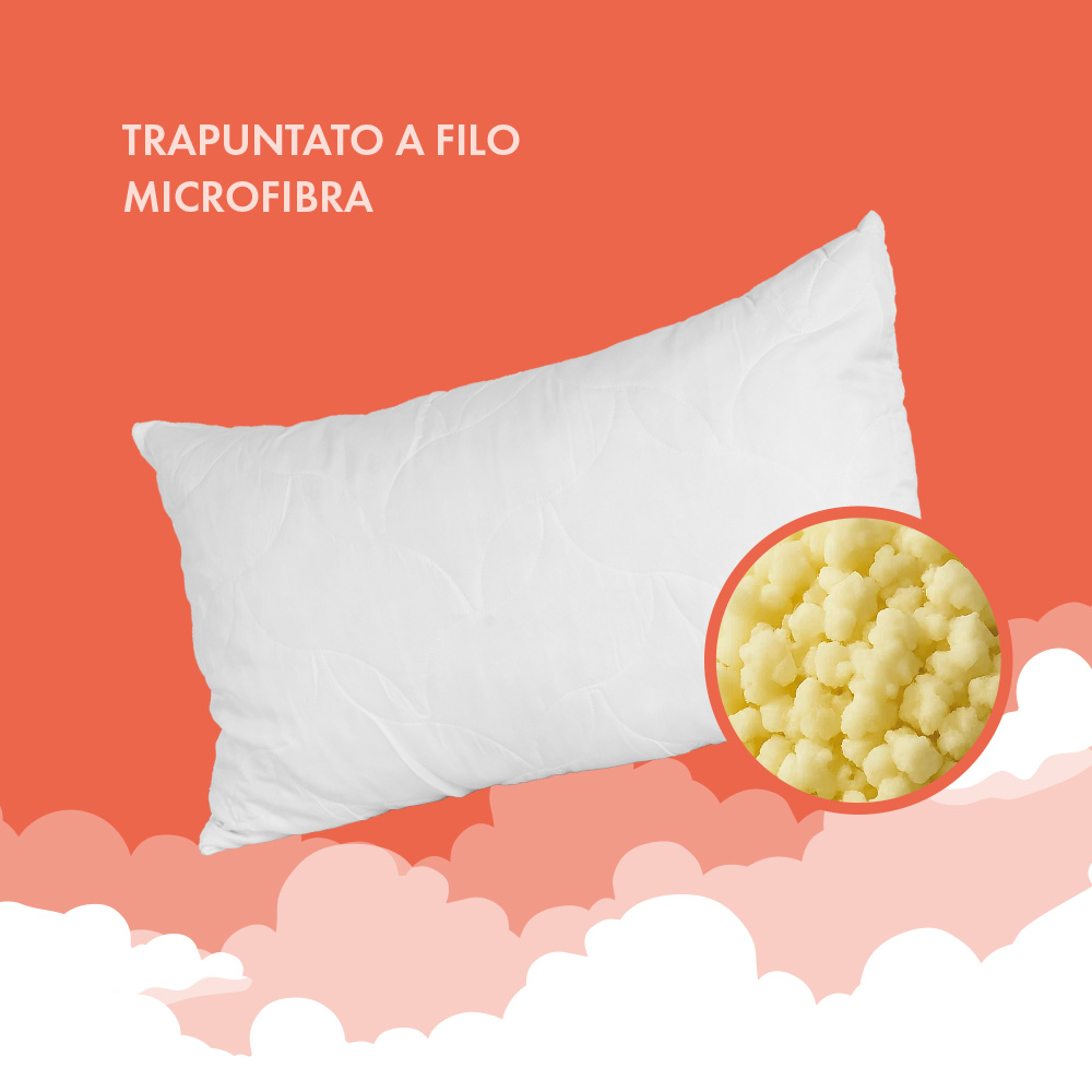 Guanciale fiocco di memory trapuntato a filo – microfibra